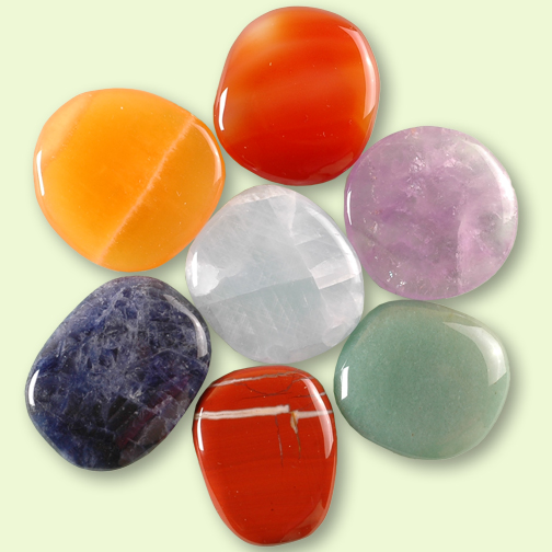 Pochette pierres pour chakras Pochet galet chakras